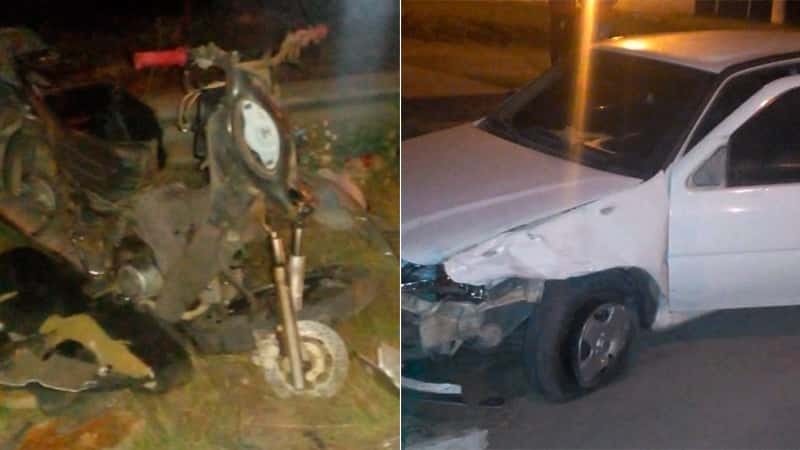 Violento choque entre una moto y un auto dos heridos graves El Día