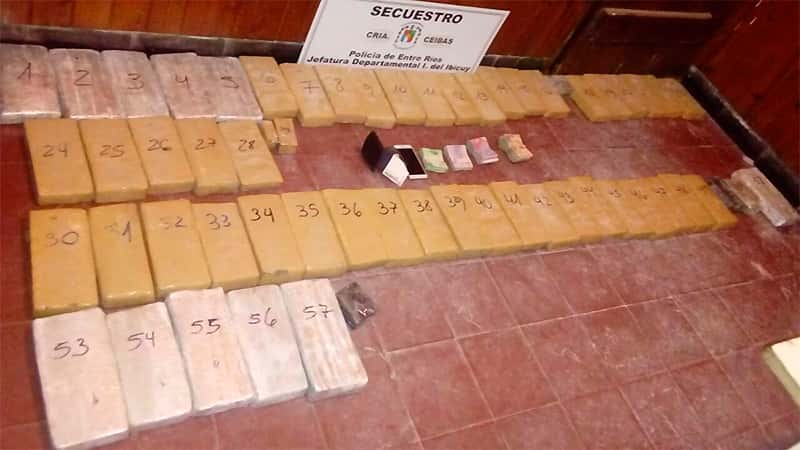 Detuvieron a una persona de Gualeguaychú con 50 kilos de marihuana