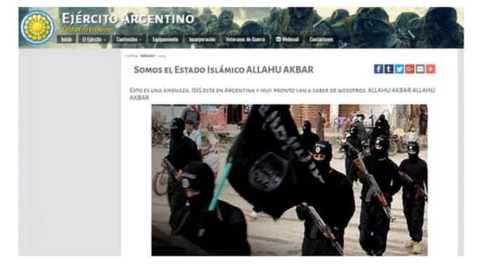 Hackearon la web del Ejército y dejaron una amenaza del ISIS