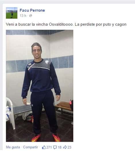 El antiejemplo: Un jugador de Vélez trató a Osvaldo de "puto y cagón"