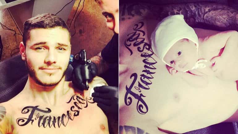 Mauro Icardi se tatuó el nombre su hija