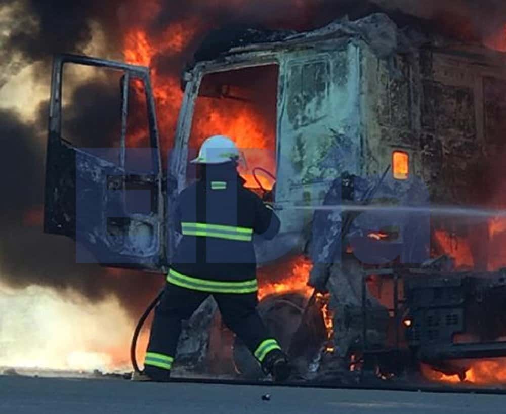 Se incendió un camión en cercanías de Gualeguaychú