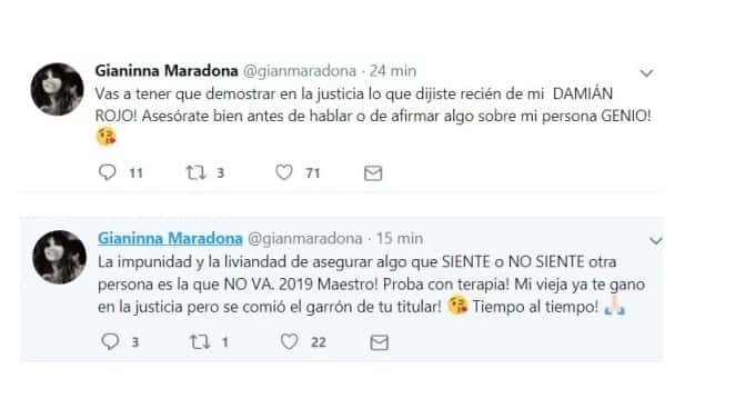 Gianinna Maradona anunció que demandará a Damián Rojo: ¿qué dijo el periodista?