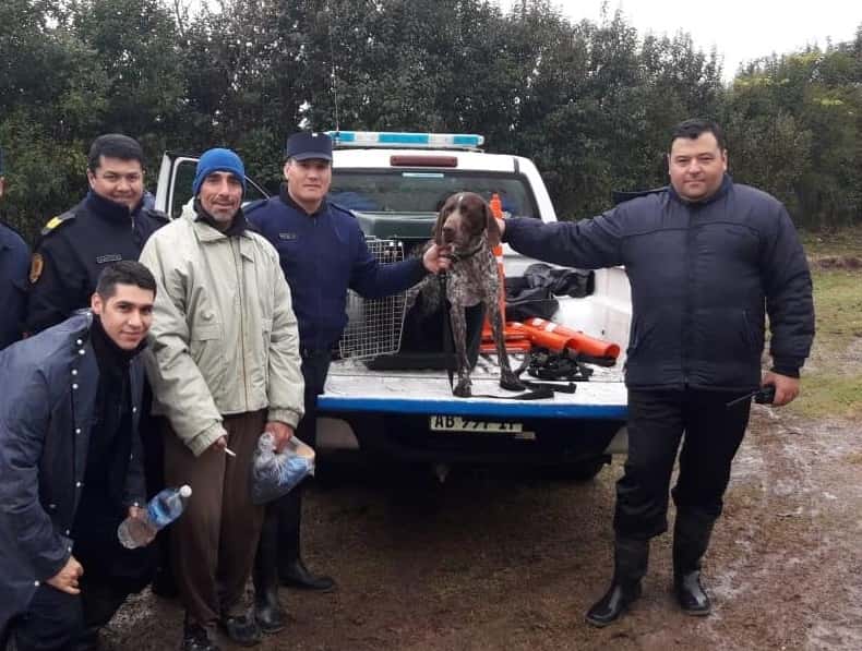 Un cazador se perdió todo un día en el monte y fue hallado tras buscarlo con un perro, dron y mucha policía