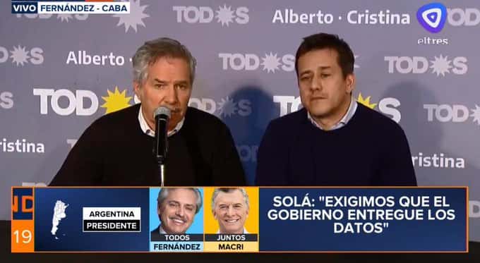 Felipe Solá acusó al Gobierno de "retener los datos" de las PASO 2019