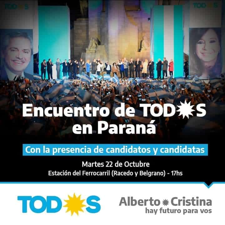 Este martes el Frente de Todos realizará un acto en Paraná