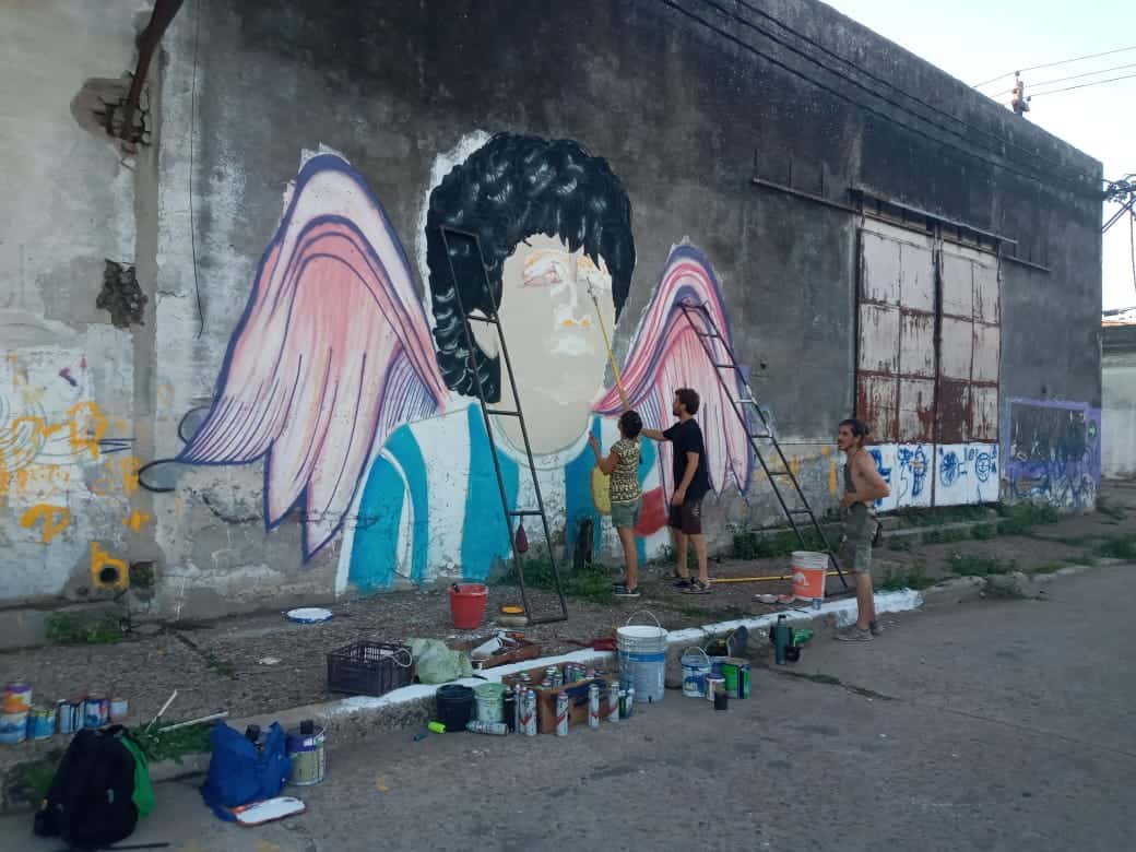 Gualeguaychú: pintaron un mural en homanenaje a Maradona