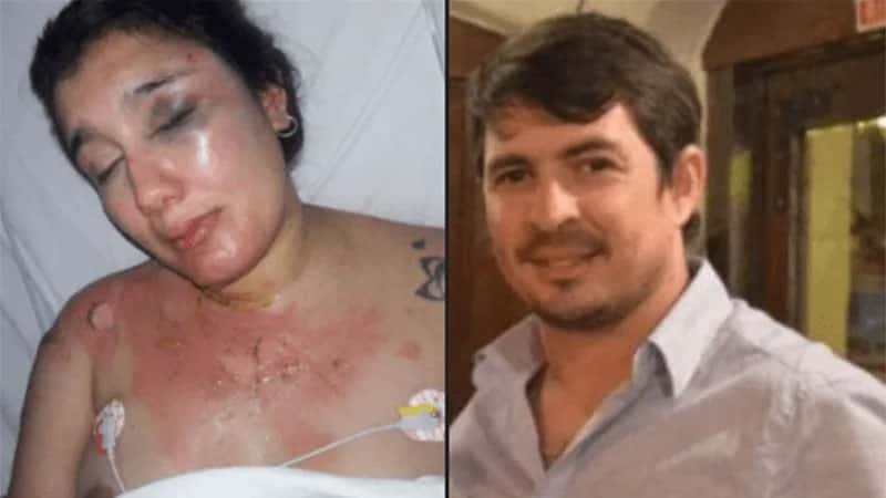 Roció con alcohol a su ex mujer y la prendió fuego: sigue prófugo