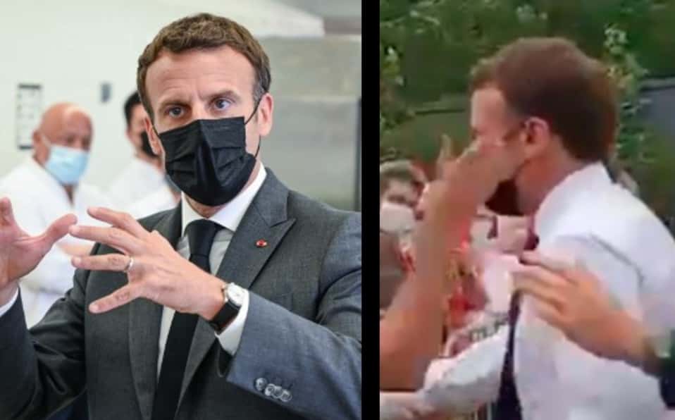 Un hombre le pegó un sopapo al presidente francés Emmanuel Macron