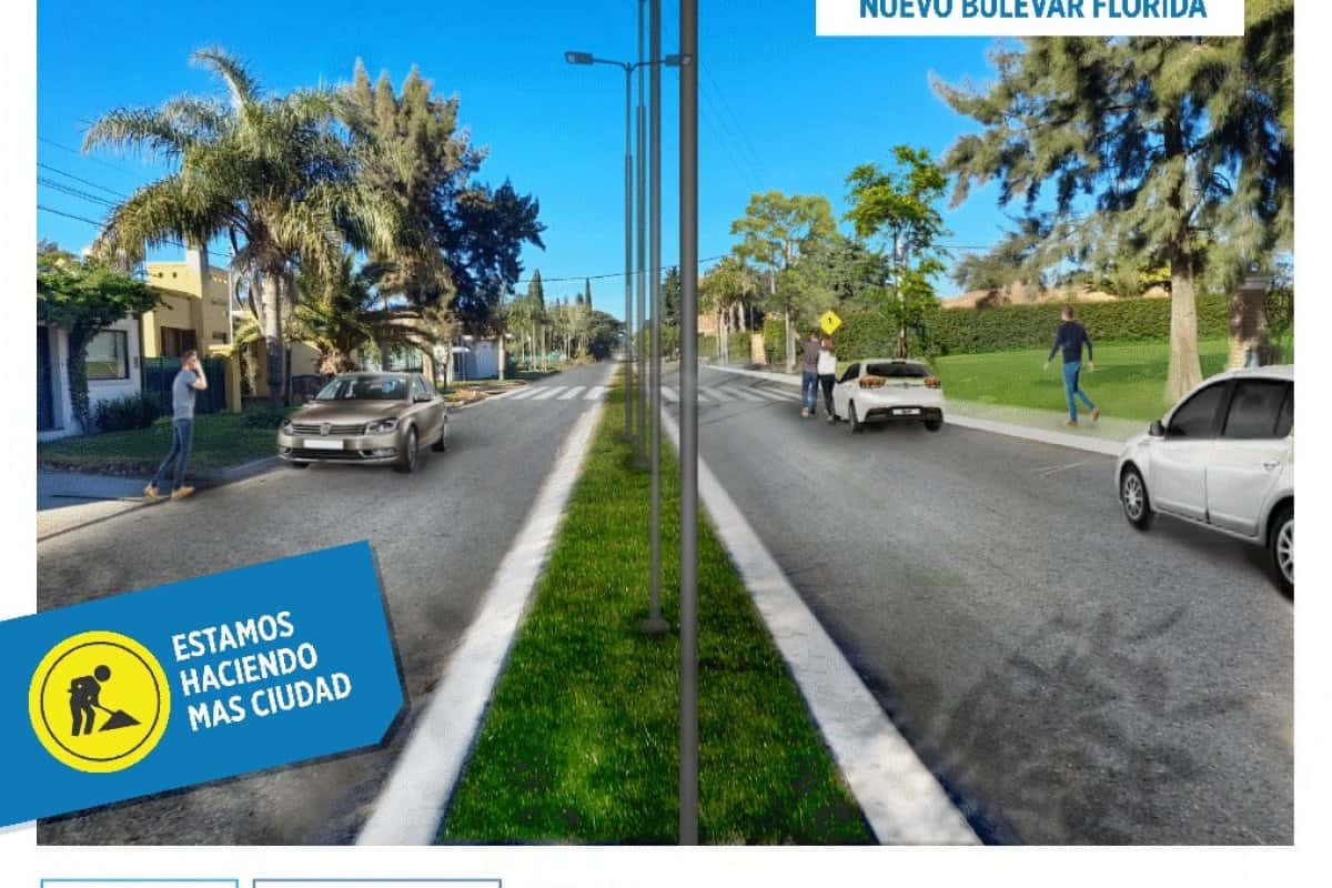 La Municipalidad avanza con la obra de renovación del Boulevard Florida