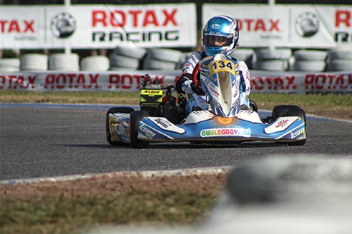 Nazareno López subió al podio en la Copa Rotax en Zárate