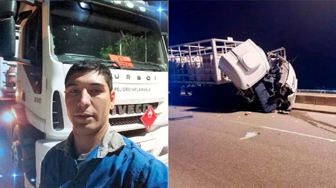 Piden oraciones por joven transportista accidentado en el Puente Rosario - Victoria