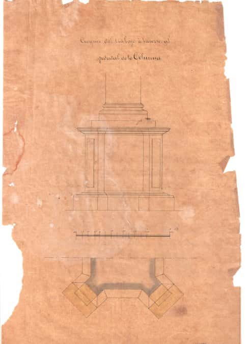 Diseño de la columna central (Crédito: Archivo Historico Municipal)