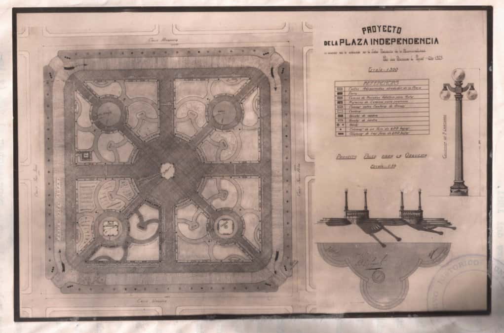 Proyecto de la Plaza Independencia (Crédito: Archivo Historico Municipal)