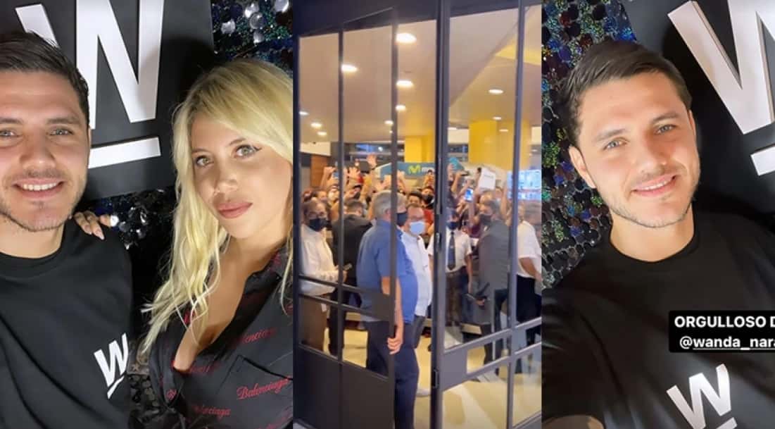 Icardi visitó el local de Wanda Nara en Argentina y revolucionó el shopping