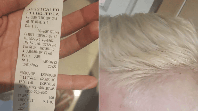 Fue a una peluquería en Pinamar, le cobraron $23.800 y el ticket se hizo viral