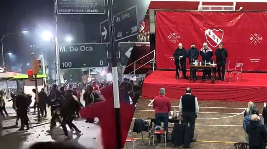 Asamblea y batalla campal en la sede de Independiente: habló Hugo Moyano, pero no de las elecciones