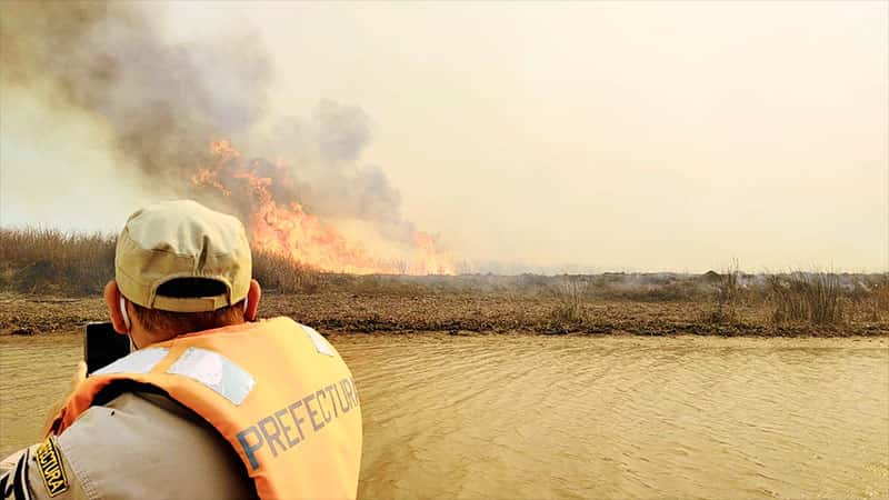 Prefectura detuvo a otras tres personas por provocar incendios en el Delta
