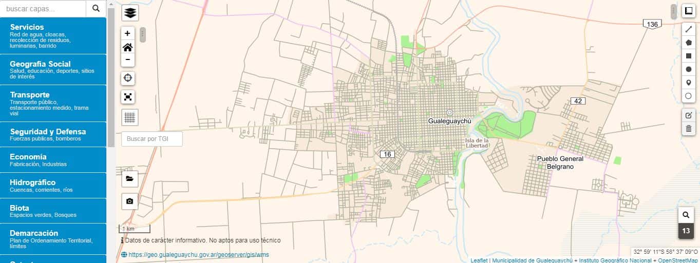 El Municipio habilitó un portal con toda la información geoespacial de Gualeguaychú