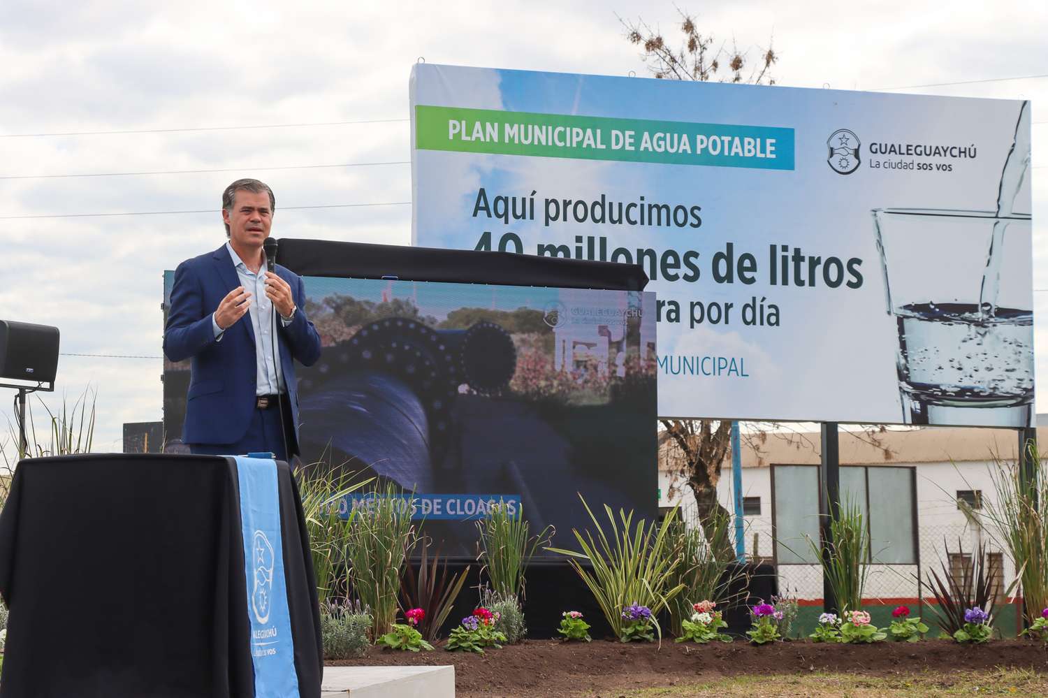 El intendente inauguró junto a Cresto tres nuevos filtros de agua potable para la ciudad