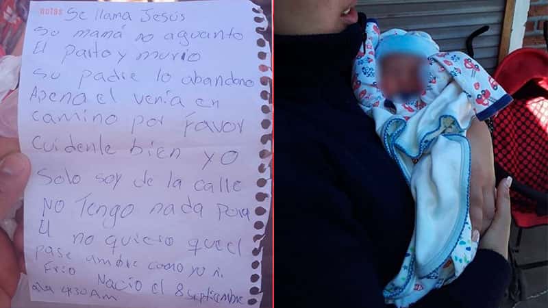 Abandonaron a un bebé y dejaron una dramática nota: una mujer lo rescató y amamantó