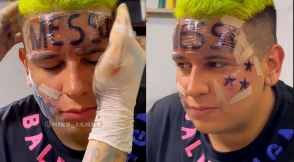 El hincha que se tatuó "MESSI DIOS" en la cara ya se arrepintió: "Vinieron cosas negativas"
