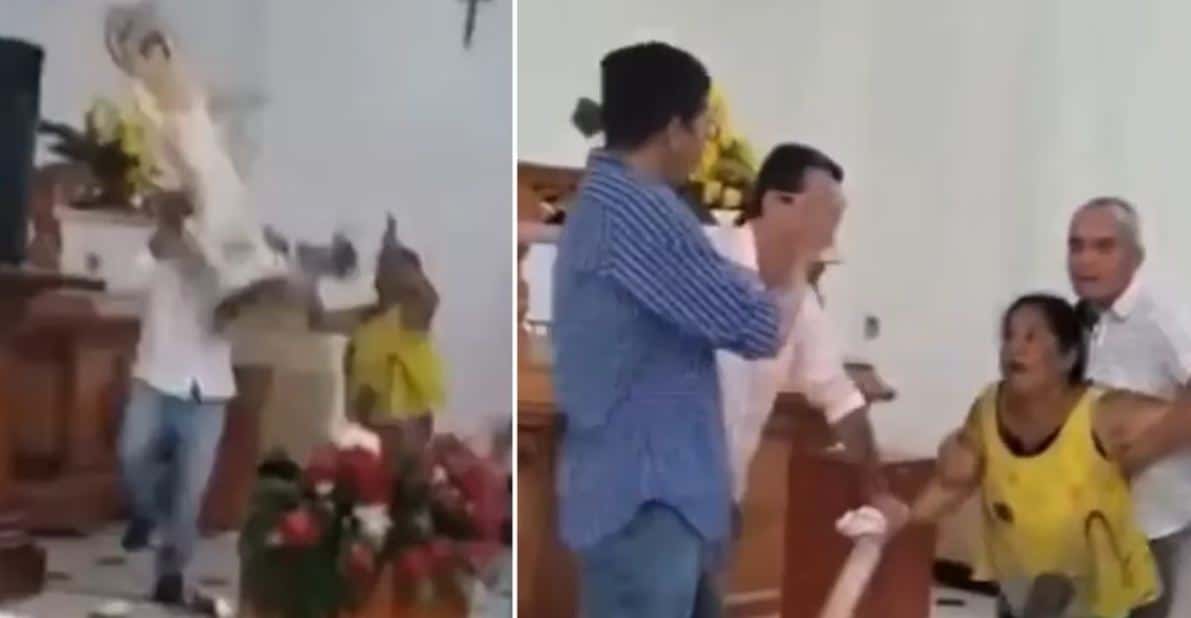 Una mujer supuestamente poseída ingresó a una iglesia para destruir una estatua del Divino Niño