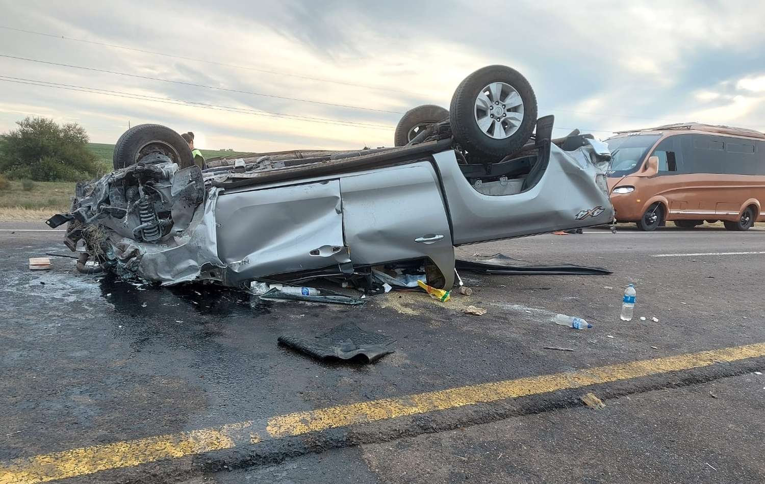 Trágico accidente en la Ruta 14: falleció un conductor tras volcar su camioneta