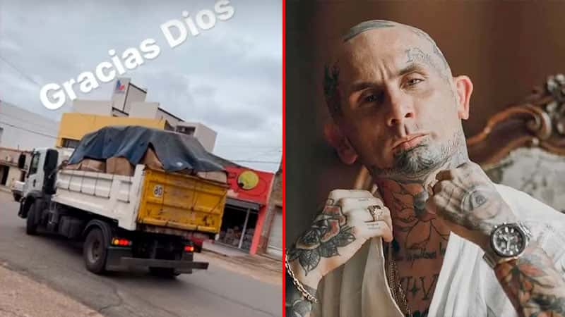 El cantante de Ke Personajes regaló un camión con juguetes en los barrios de su ciudad