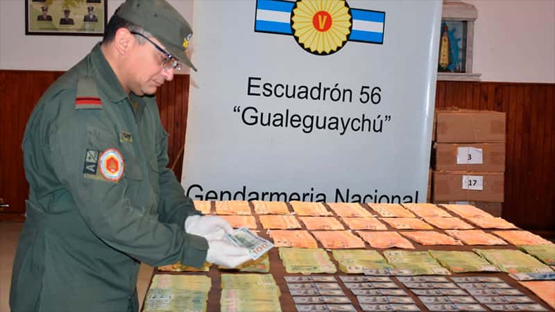 La Gendarmería de Gualeguaychú secuestró una cifra millonaria