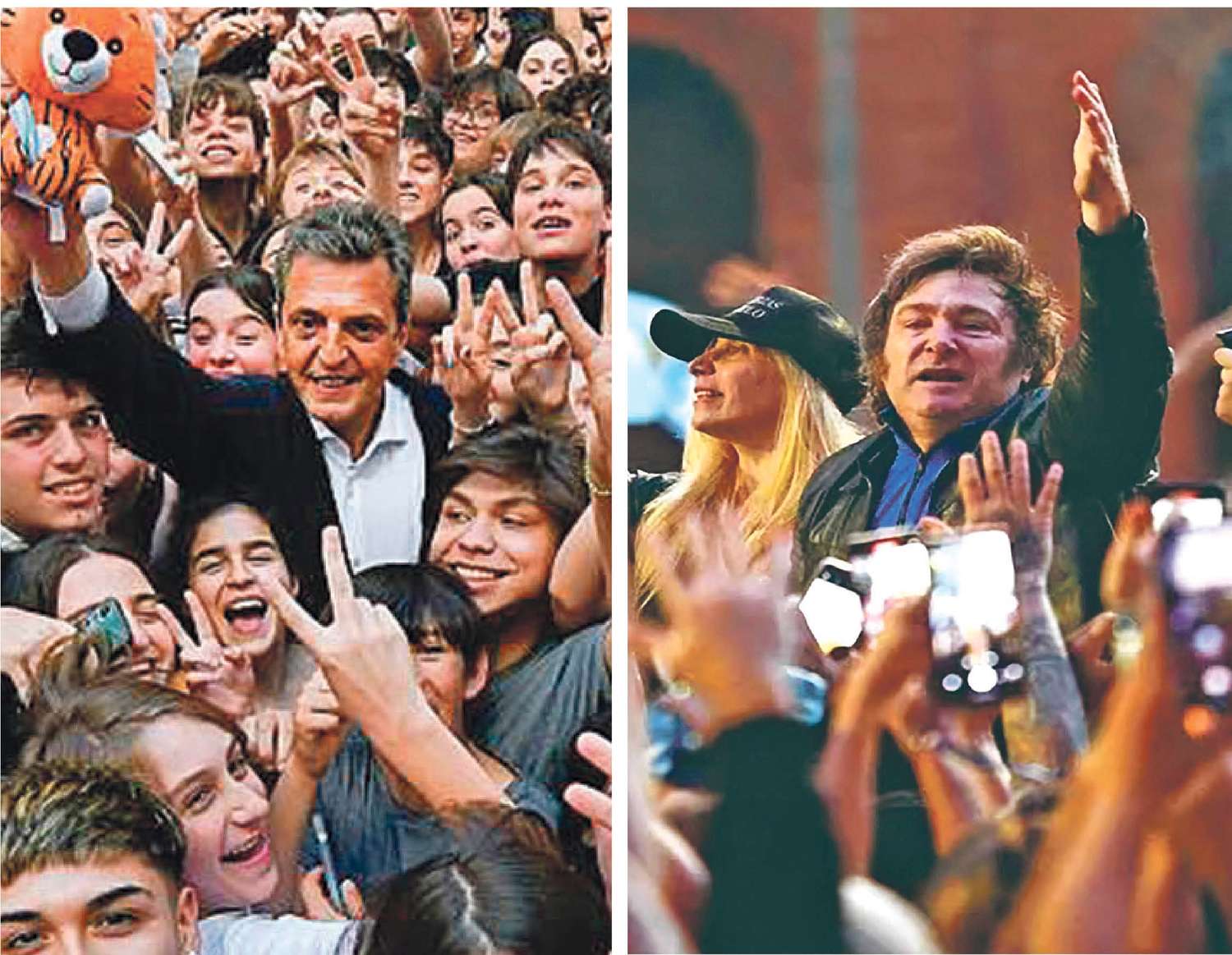 Massa cerró campaña rodeado de estudiantes y Milei habló en un acto que hizo en Córdoba
