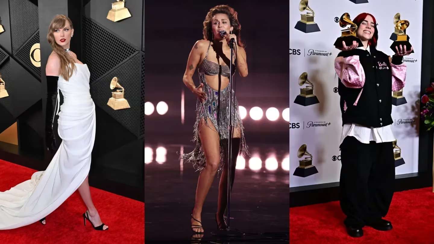 Taylor Swift, Miley Cyrus y Billie Eilish, entre las protagonistas de una noche especial en los premios Grammy. Fotos: AFP