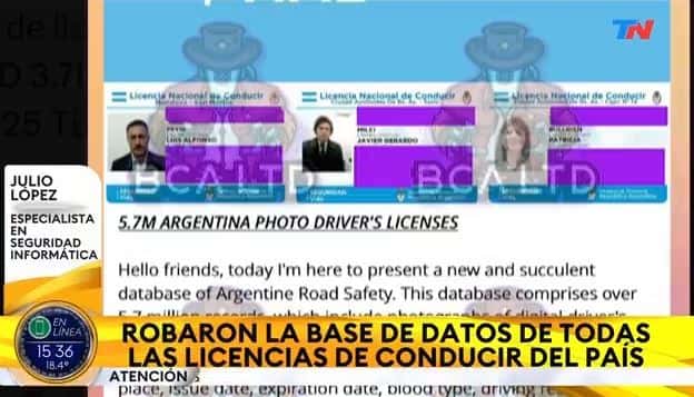 Robaron la base de datos de todas las licencias de conducir del país: venden por internet la de Milei y Bullrich